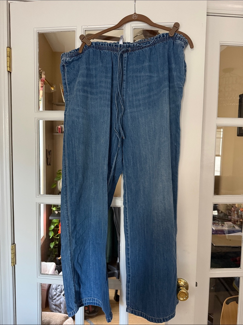 Women's Blue Drawstring Denim Jeans